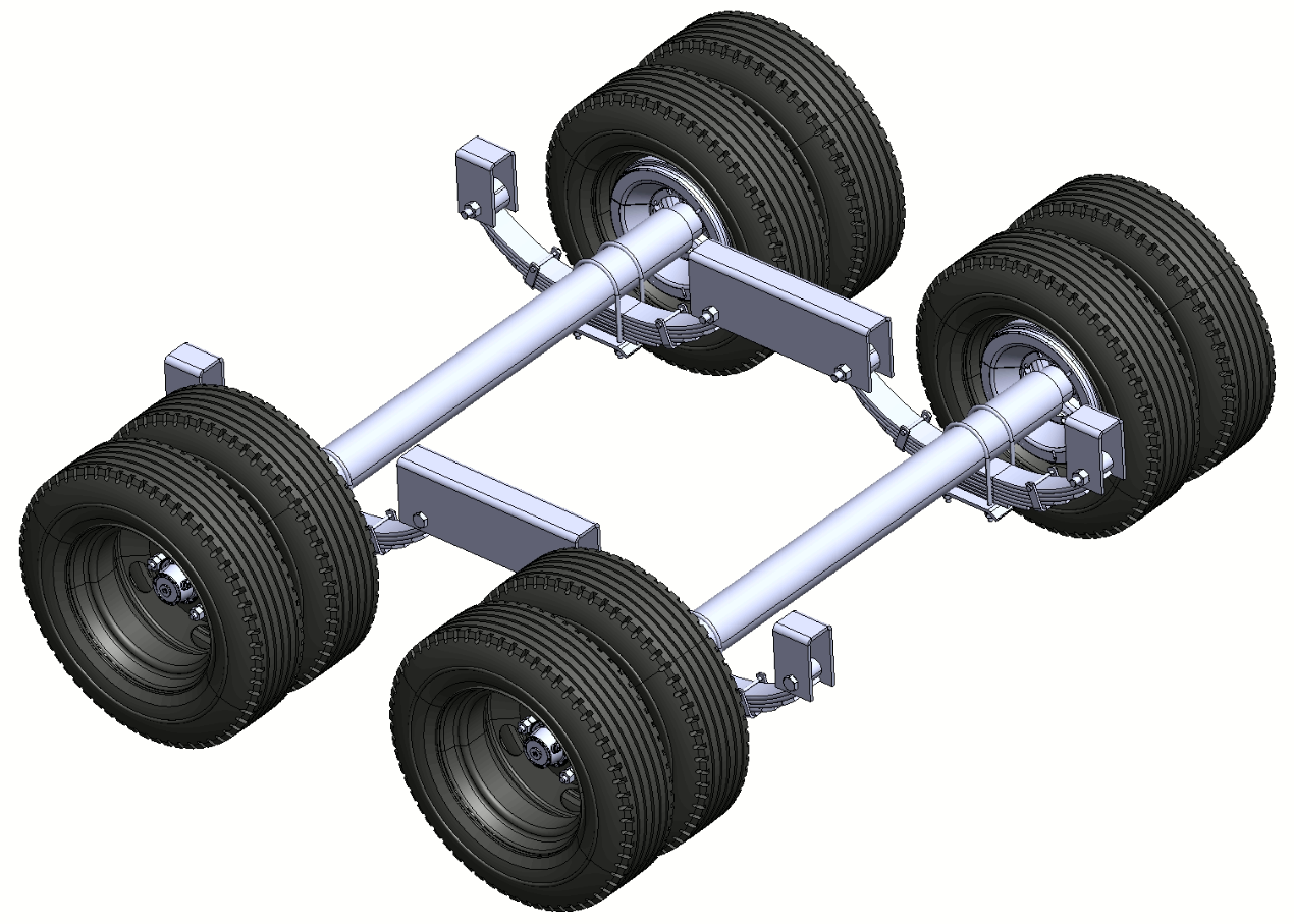 Deck frame detail showing repeated transverse members and local reinforcement along the main longitudinal load paths.