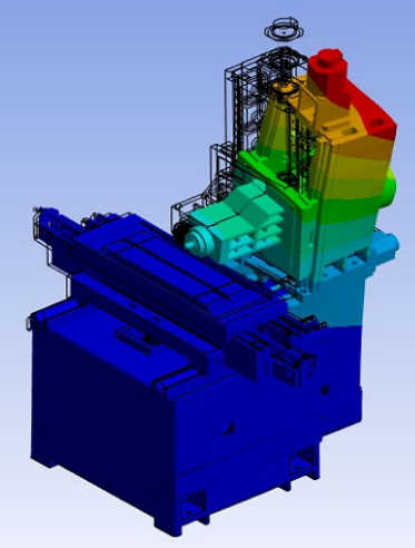 Initial whole machine modal result for the first structural mode