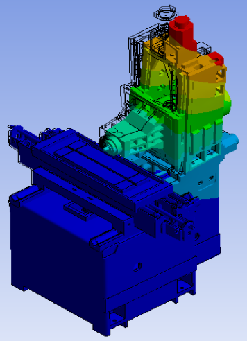 Revised whole machine modal result for the first structural mode