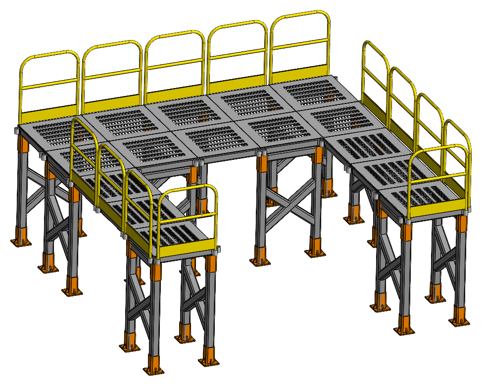 Overall modular industrial work platform
