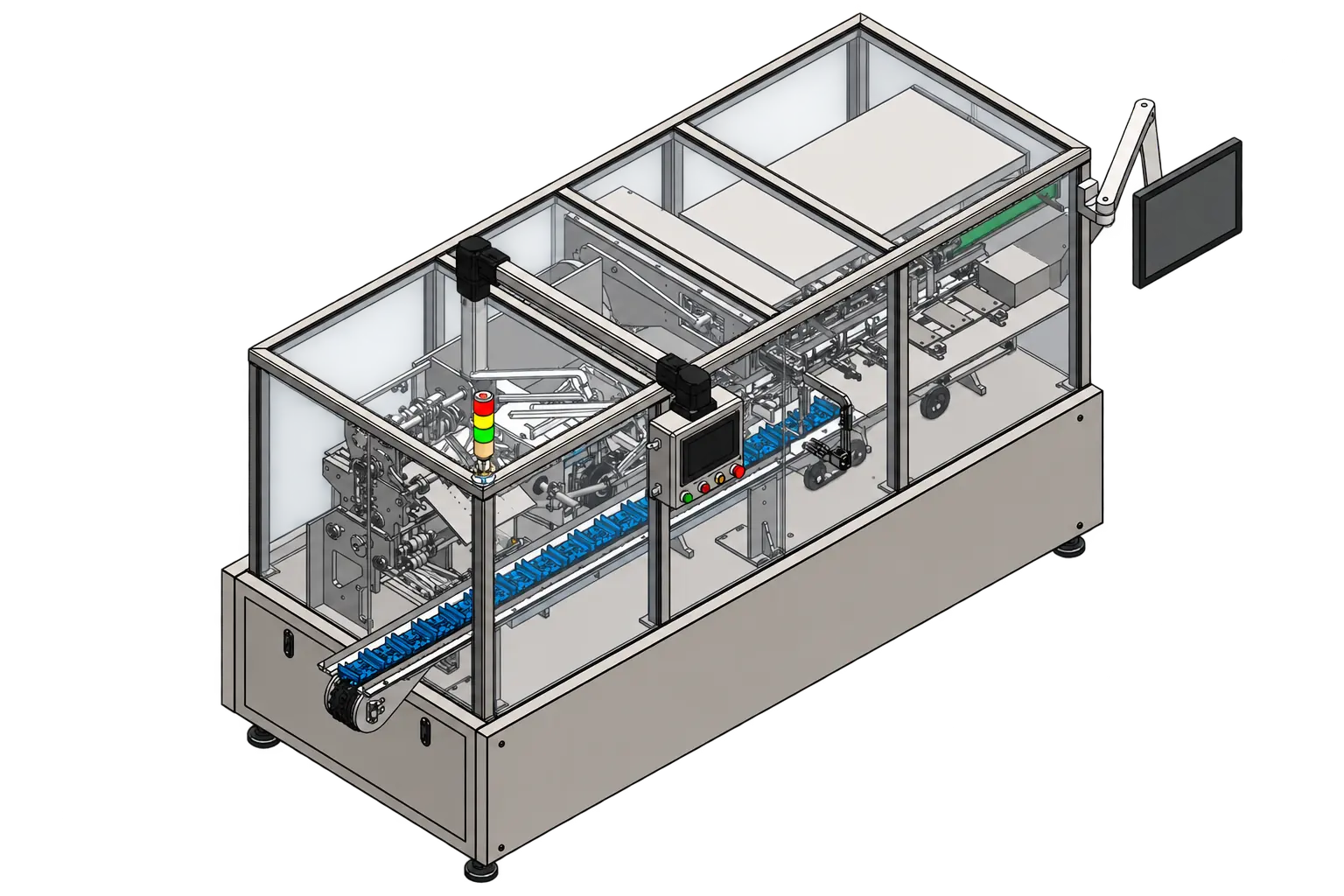 Custom machinery design hero image showing a special purpose automated machine