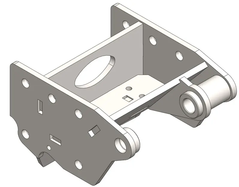 Sheet metal bracket and fabricated component CAD model
